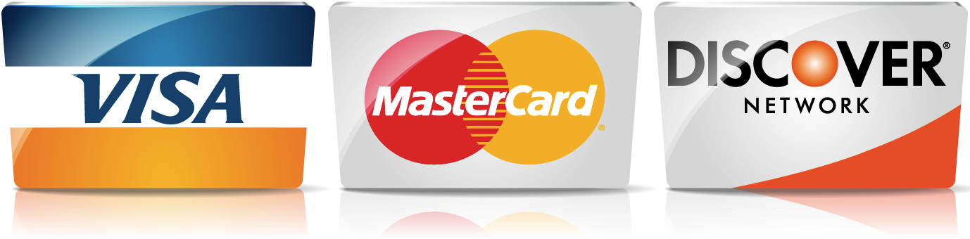 We Accept All Major Credit Cards